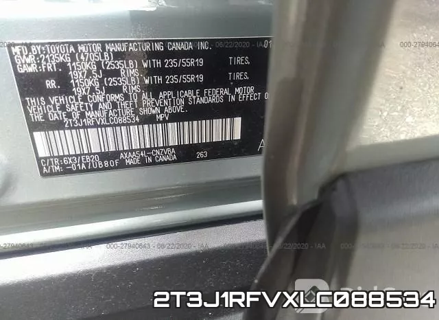 2T3J1RFVXLC088534 фото 10