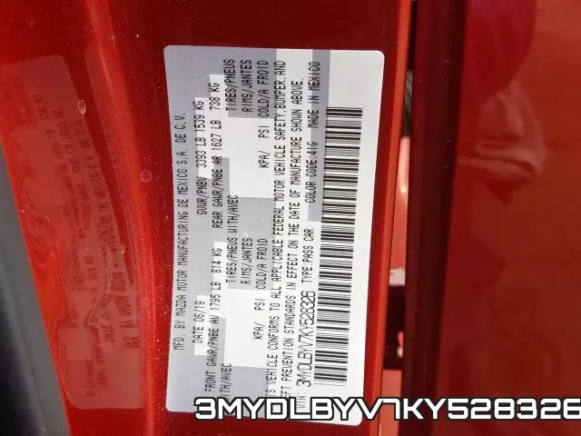 3MYDLBYV7KY528326 фото 2