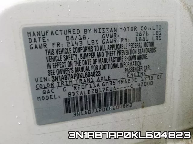 3N1AB7AP0KL604823 фото 2