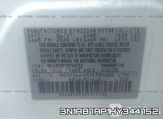 3N1AB7AP1HY344752 фото 10