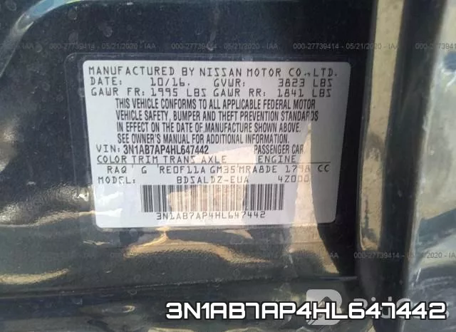 3N1AB7AP4HL647442 фото 10