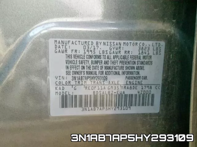 3N1AB7AP5HY293109 фото 2