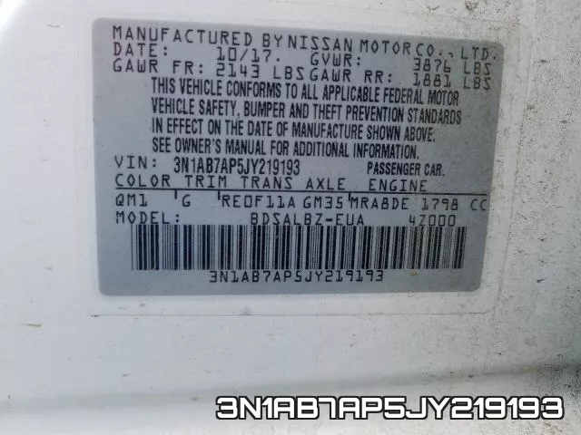 3N1AB7AP5JY219193 фото 2