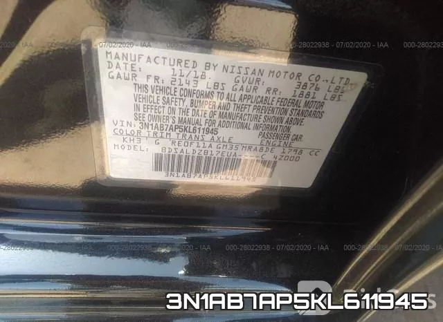 3N1AB7AP5KL611945 фото 10