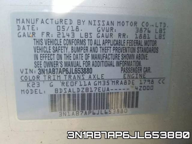 3N1AB7AP6JL653880 фото 2
