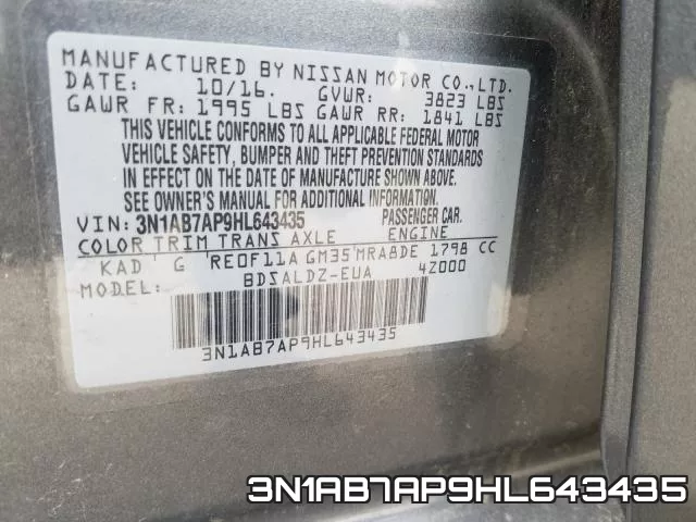 3N1AB7AP9HL643435 фото 2