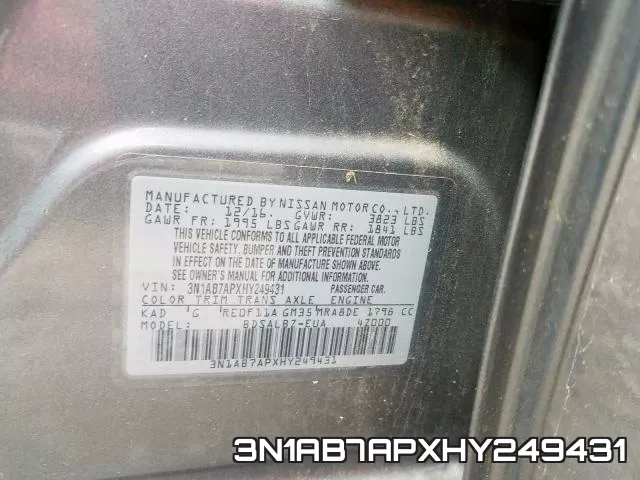 3N1AB7APXHY249431 фото 2