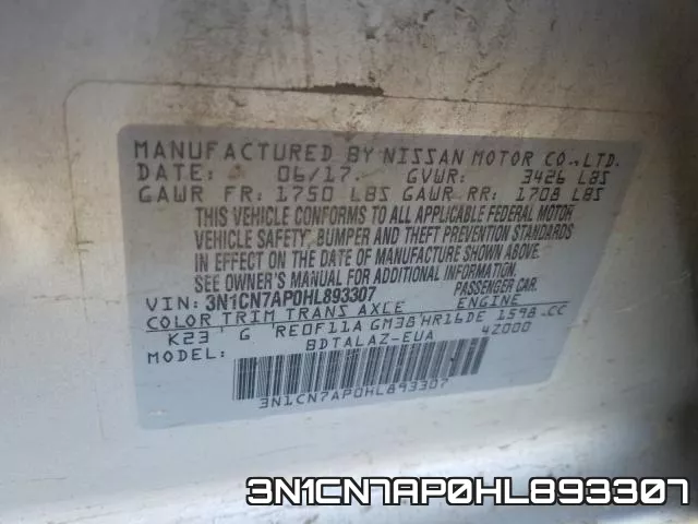 3N1CN7AP0HL893307 фото 2