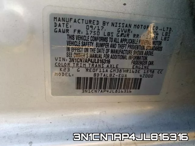 3N1CN7AP4JL816316 фото 2