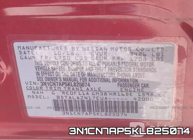 3N1CN7AP5KL825074 фото 10