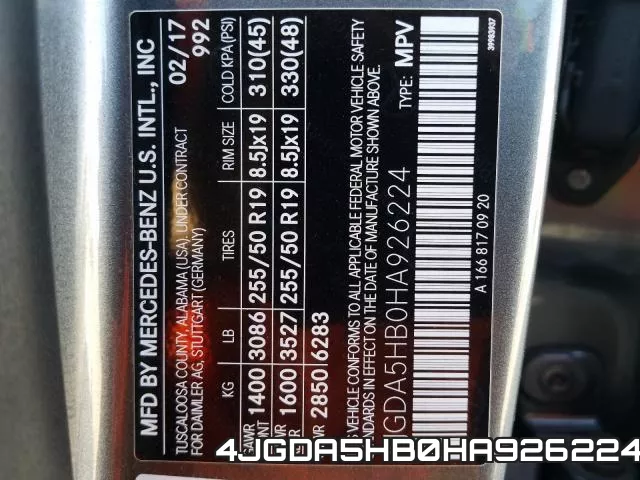 4JGDA5HB0HA926224 фото 2