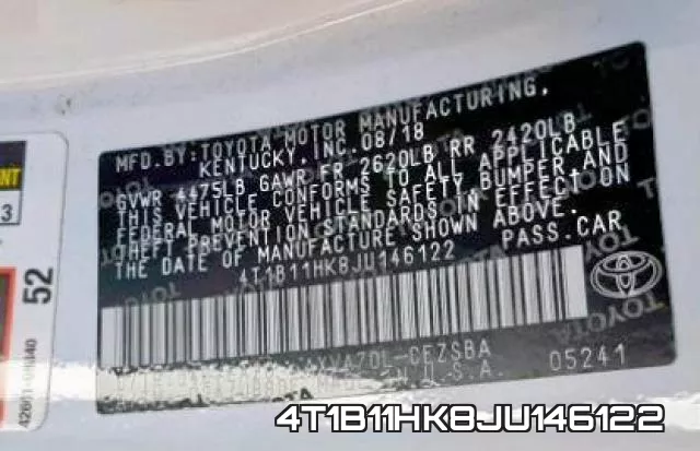 4T1B11HK8JU146122 фото 2