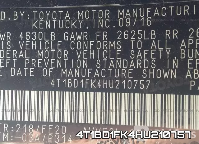 4T1BD1FK4HU210757 фото 10