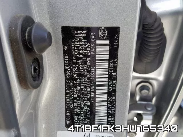 4T1BF1FK3HU765340 фото 2