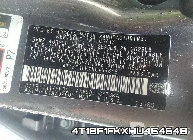 4T1BF1FKXHU454648 фото 10