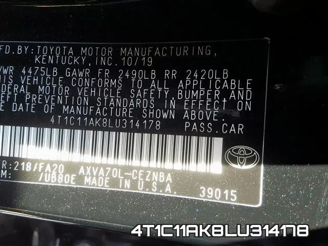 4T1C11AK8LU314178 фото 2