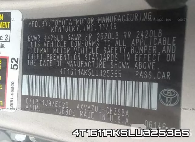 4T1G11AK5LU325365 фото 10