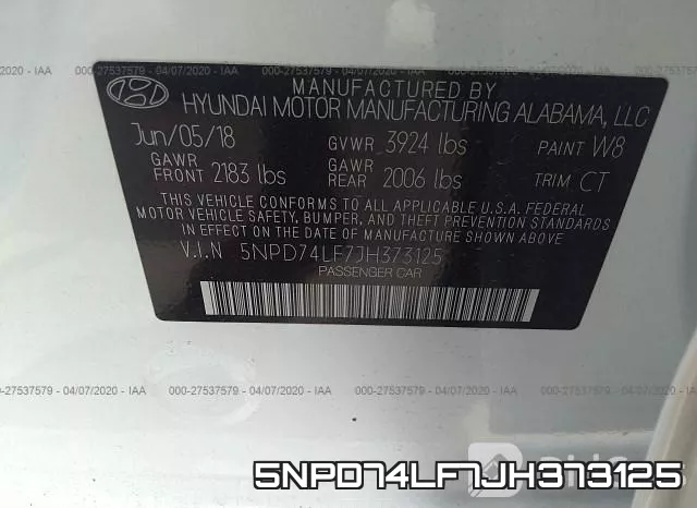 5NPD74LF7JH373125 фото 10
