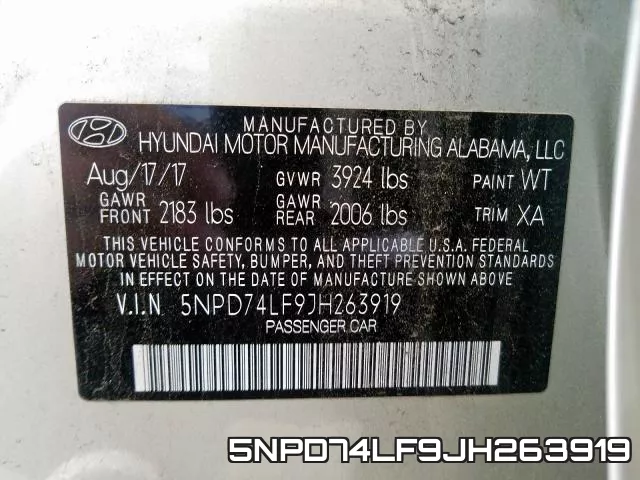 5NPD74LF9JH263919 фото 2