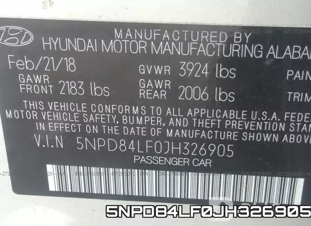 5NPD84LF0JH326905 фото 10
