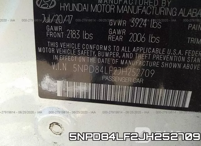 5NPD84LF2JH252709 фото 10