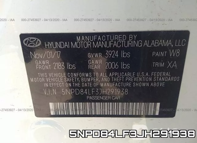5NPD84LF3JH291938 фото 10