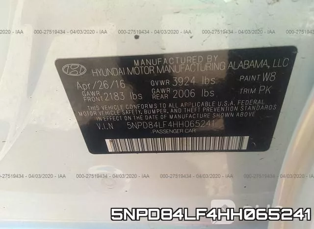 5NPD84LF4HH065241 фото 9