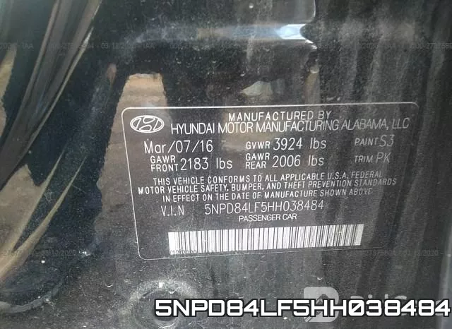 5NPD84LF5HH038484 фото 10