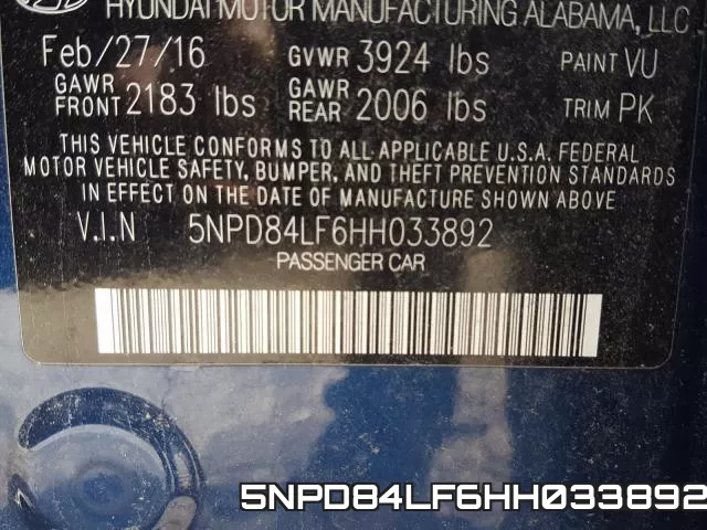 5NPD84LF6HH033892 фото 2