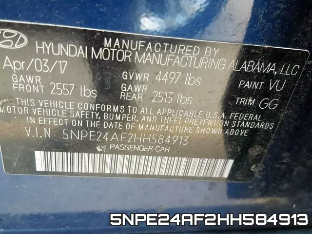 5NPE24AF2HH584913 фото 2