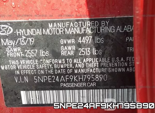 5NPE24AF9KH795890 фото 10