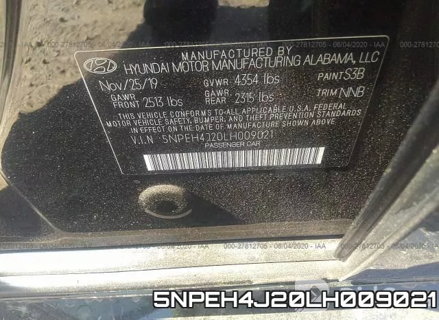 5NPEH4J20LH009021 фото 10