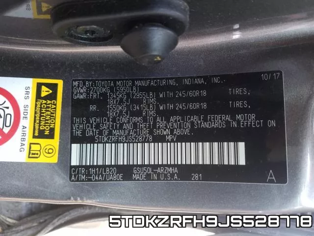 5TDKZRFH9JS528778 фото 2