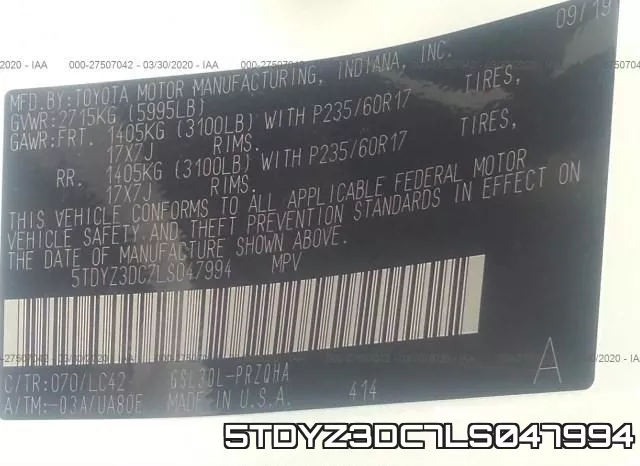 5TDYZ3DC7LS047994 фото 10