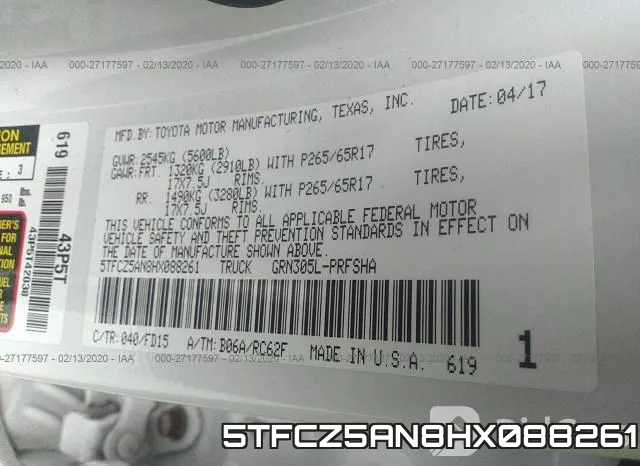 5TFCZ5AN8HX088261 фото 10