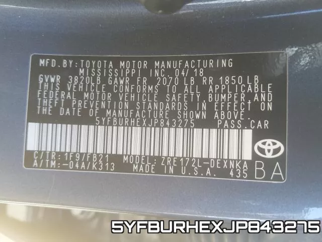 5YFBURHEXJP843275 фото 2