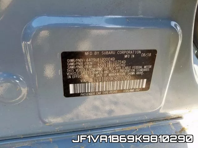 JF1VA1B69K9810290 фото 2