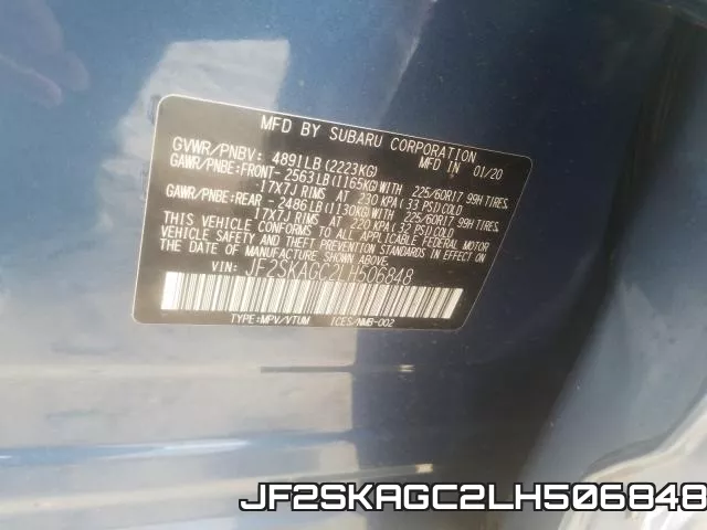 JF2SKAGC2LH506848 фото 2