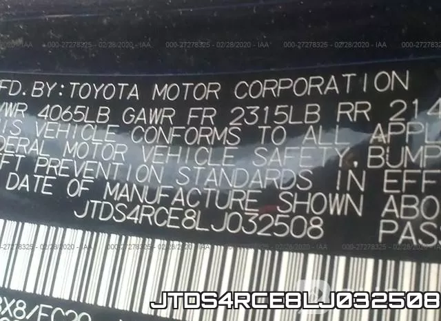 JTDS4RCE8LJ032508 фото 10