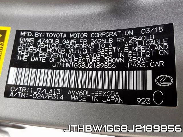JTHBW1GG8J2189856 фото 2