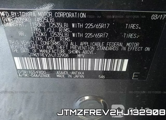 JTMZFREV2HJ132908 фото 10