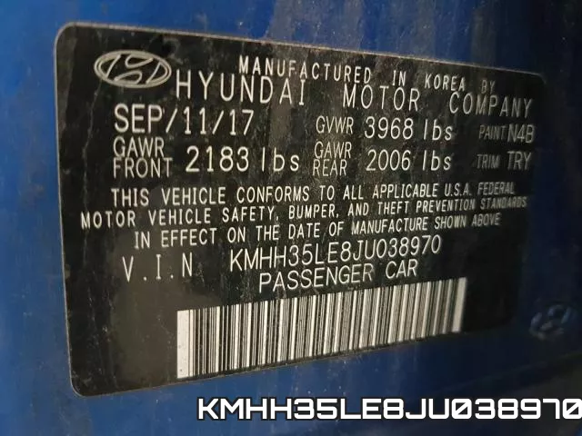 KMHH35LE8JU038970 фото 2