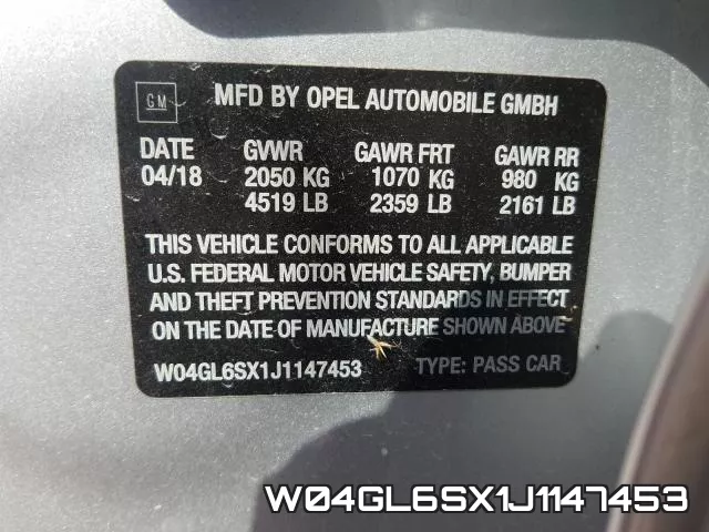 W04GL6SX1J1147453 фото 2