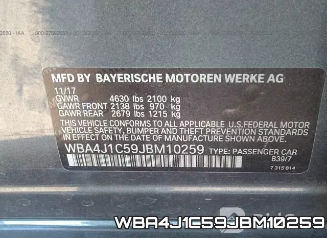 WBA4J1C59JBM10259 фото 10