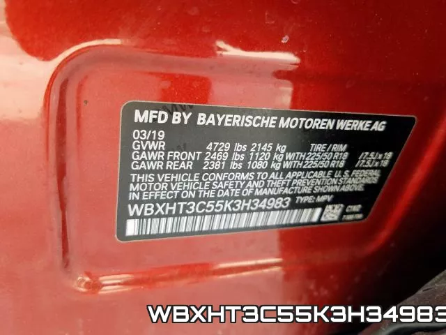 WBXHT3C55K3H34983 фото 2