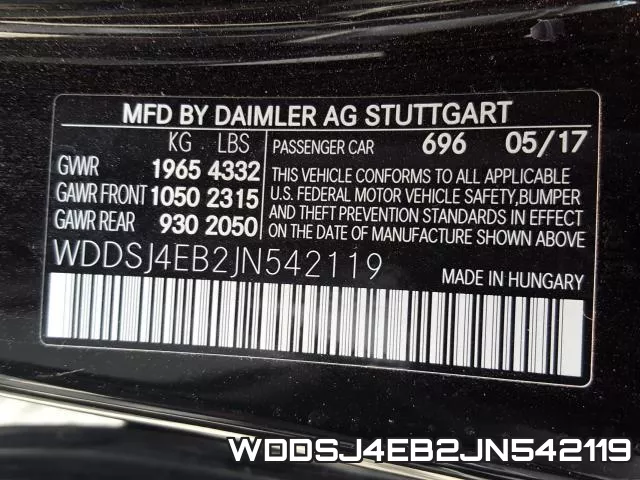 WDDSJ4EB2JN542119 фото 2