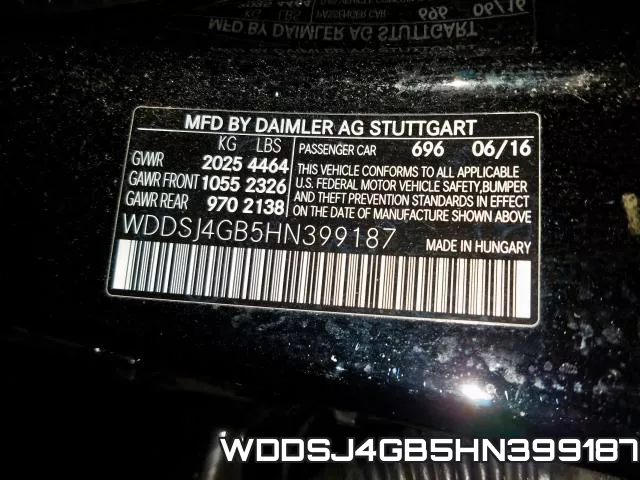 WDDSJ4GB5HN399187 фото 2