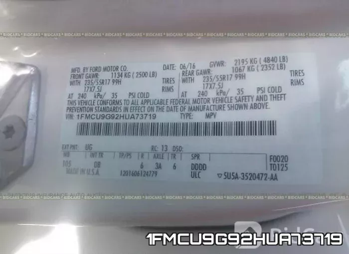 1FMCU9G92HUA73719 фото 10