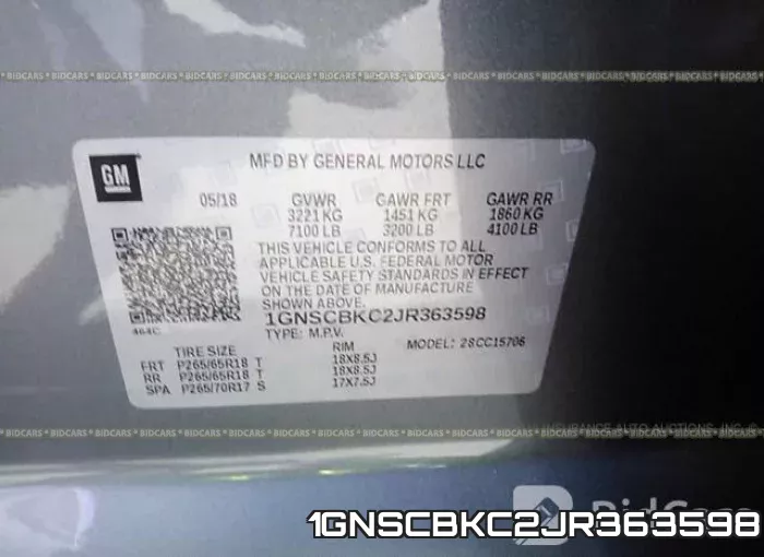 1GNSCBKC2JR363598 фото 10