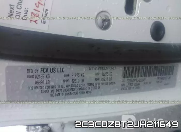 2C3CDZBT2JH211649 фото 10